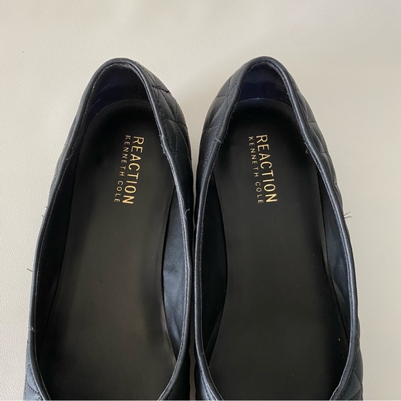 Kenneth Cole Reaction Quilted Black Ballet Flats 7.5 Pointed Toe Bow Women’s - Picture 9 of 12
